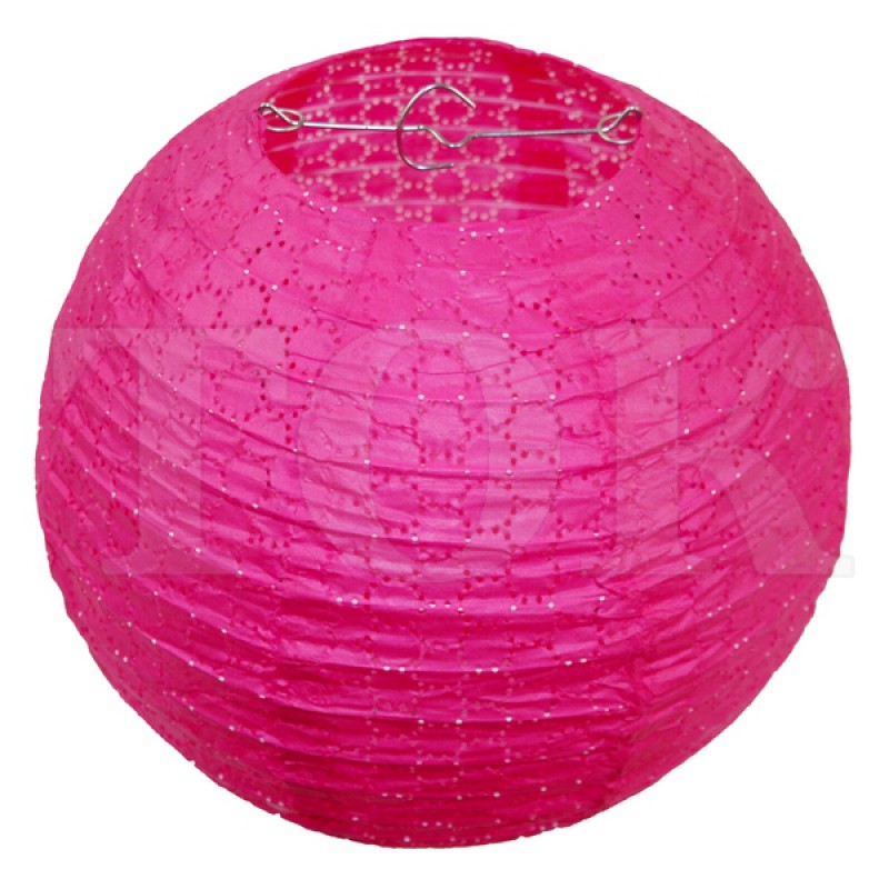 Бумажный фонарик с рисунком розовый 25 см. 0924-7